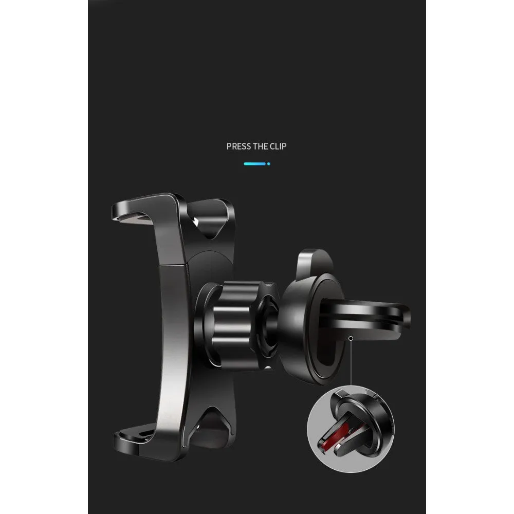 3 in 1 Car GPS Smartphone Holder: Dashboard / Visor Clamp   AC Grid Clip for Samsung Galaxy S8 Active - Black
