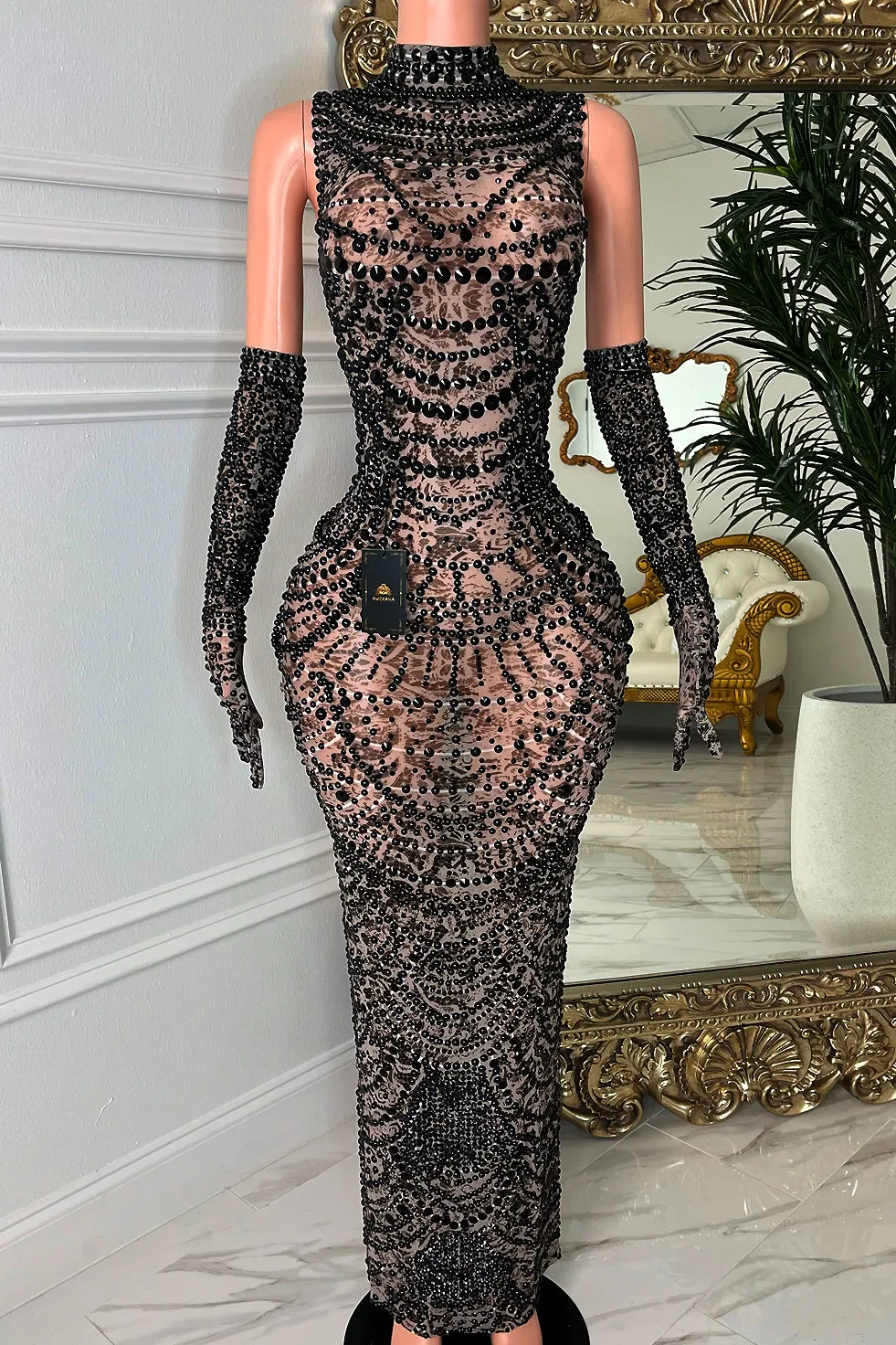 Chantilly Black Dress (Ready to Ship)