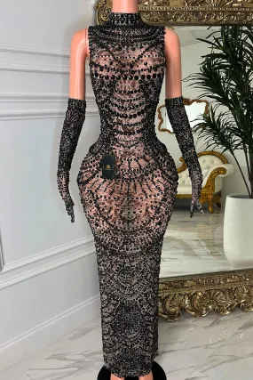 Chantilly Black Dress (Ready to Ship)