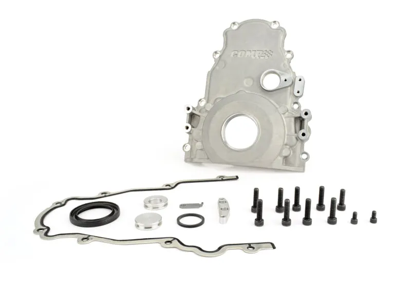 Comp Cams Timing Cover - 2 Piece - Gaskets / Hardware - Aluminum - Black Anodized - GM LS-Series