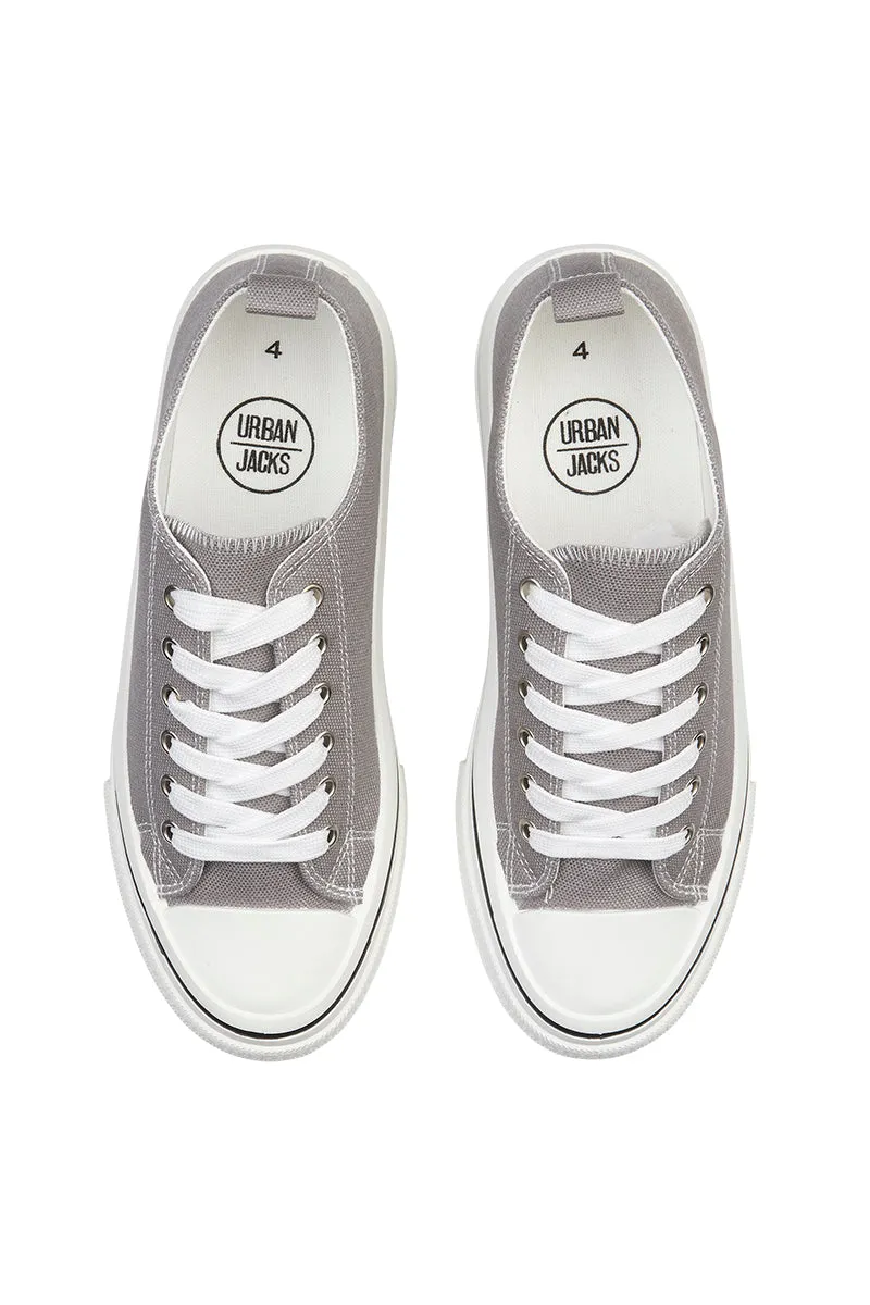 Contrast Lace Up Canvas Trainer
