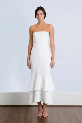 Josette Tea Length Mermaid Midi Courthouse And City Hall Wedding Dress