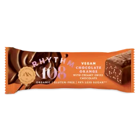 Rhythm 108 Organic Chocolate Orange Creamy Swiss Chocolate Bar 33g
