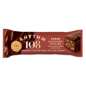Rhythm 108 Organic Hazelnut Praline Swiss Dark Chocolate Bar 33g