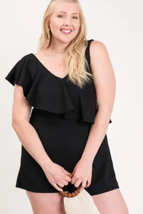 Ruffle Sleeveless Romper