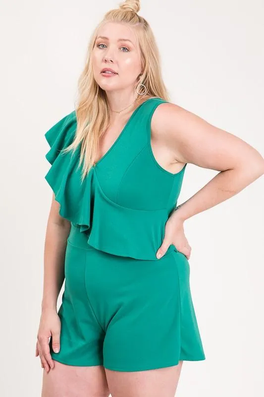 Ruffle Sleeveless Romper