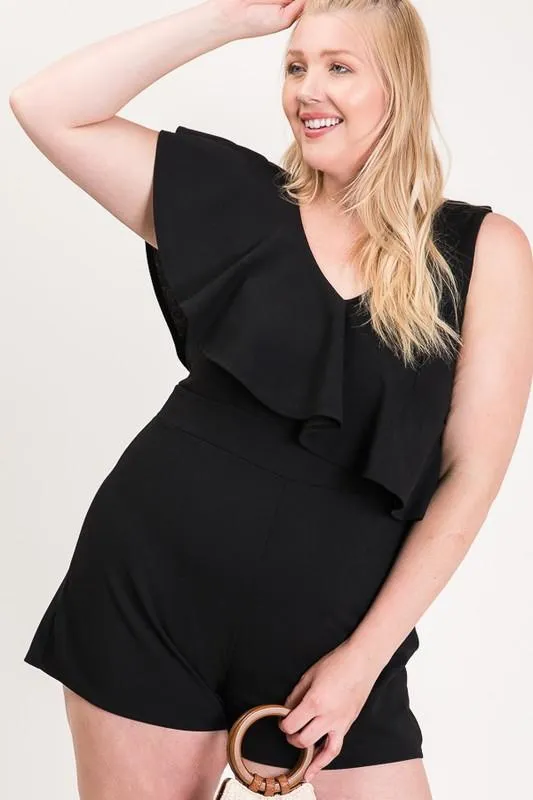 Ruffle Sleeveless Romper