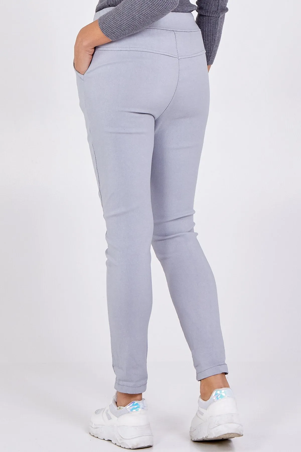 Smart Plain Magic Trouser - Light Grey