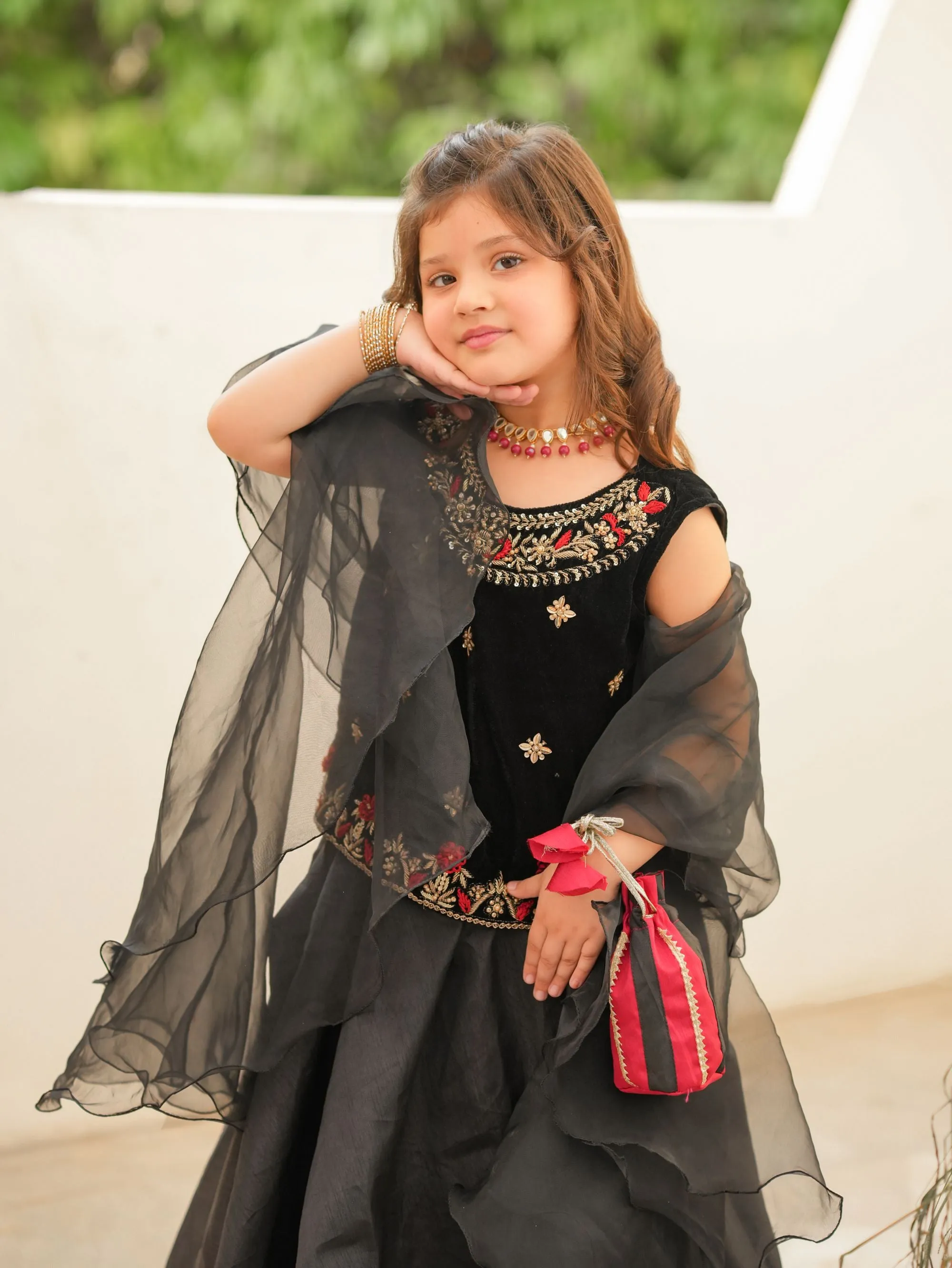 Velvet Hand Made Lehnga Choli