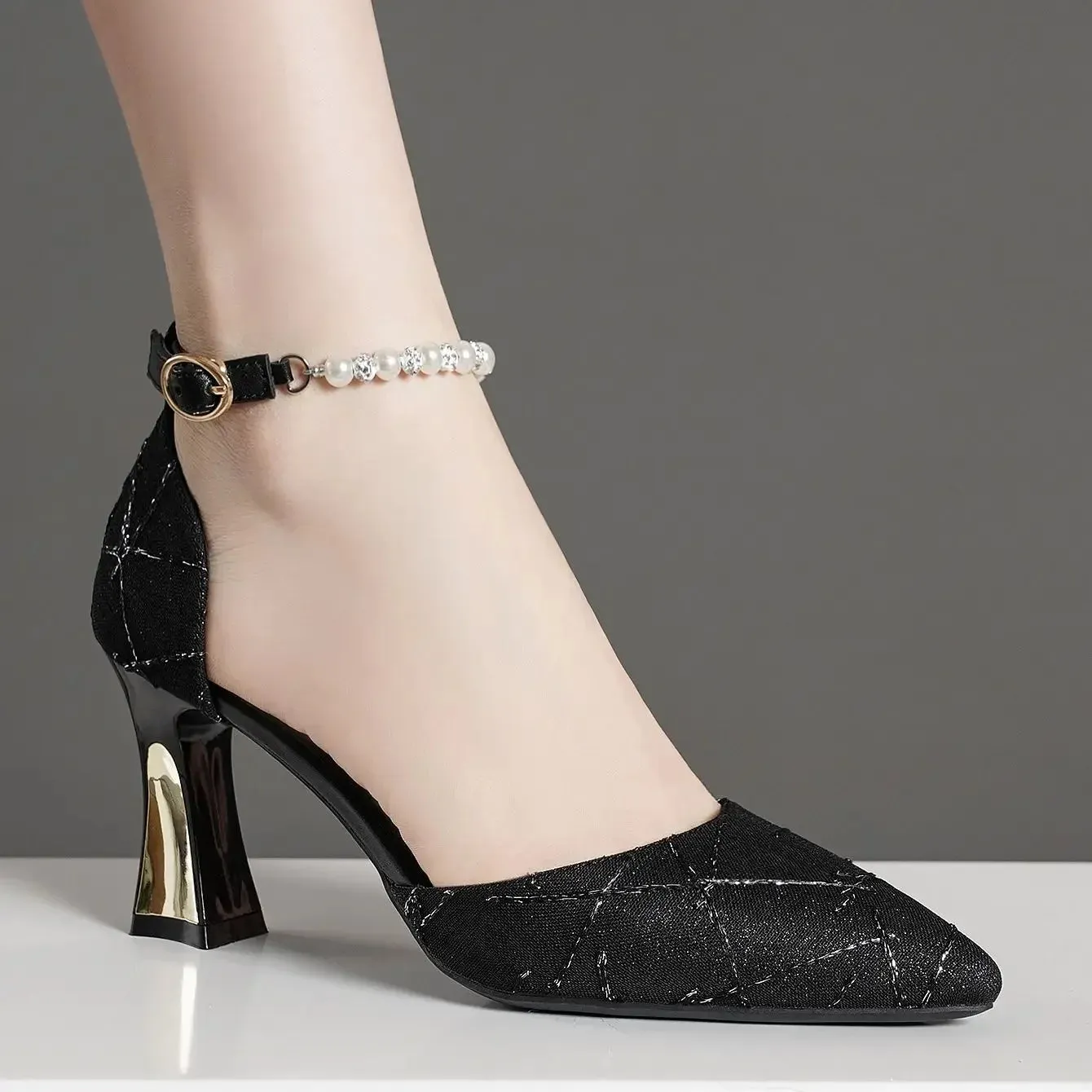 Vera | Luxury Beaded Pointed Toe Pumps
