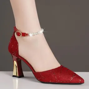 Vera | Luxury Beaded Pointed Toe Pumps