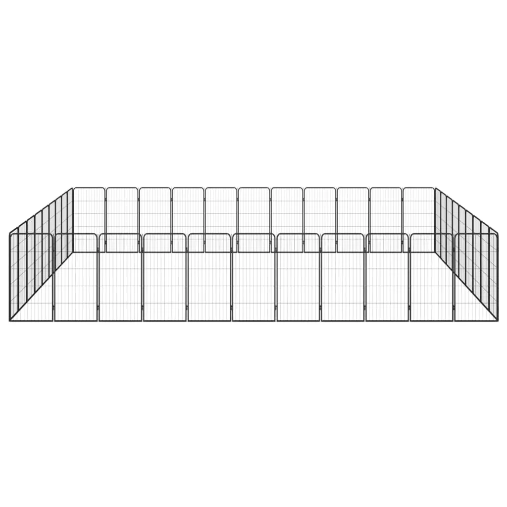 vidaXL 40-Panel Dog Playpen Black 50x100 cm Powder-coated Steel