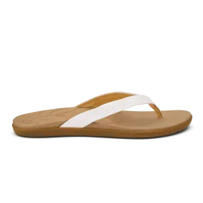 WOMENS OLUKAI HONU BRIGHT WHITE / GOLDEN SAND